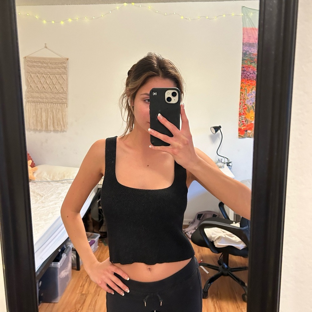 Brandy Melville black shimmer tank